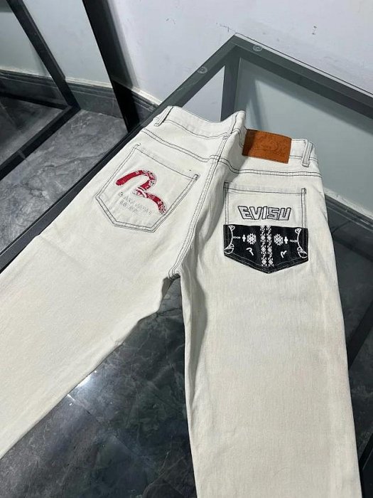 890特價福利新款EVISU煙灰牛仔褲男休閒牛仔長褲28-36