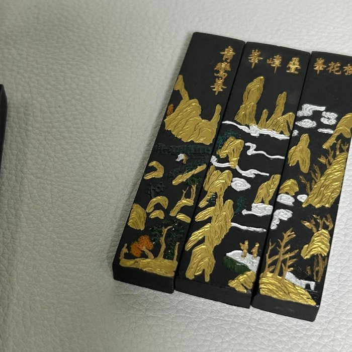 中国　書道具　頤和書屋　徽州曹素功造　桃仙人形　古墨　29点　M　R8070B 古玩輕鬆拍】唐物中國書道具頤和書屋中国徽墨徽州曹素功監製金繪桃仙