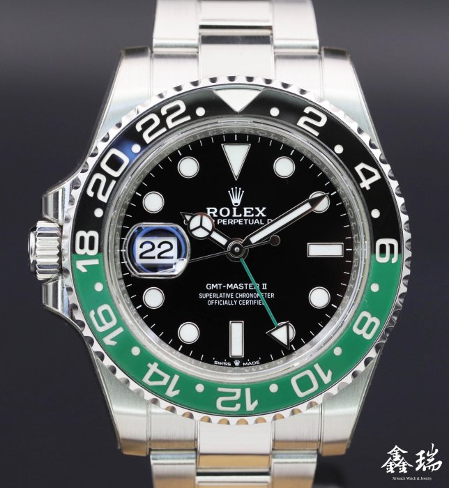 【鑫瑞鐘錶】95新 Rolex 勞力士 GMT-Master II 126720VTNR 126720 雪碧圈 不鏽鋼 左冠錶 兩地時間 盒單全 2023