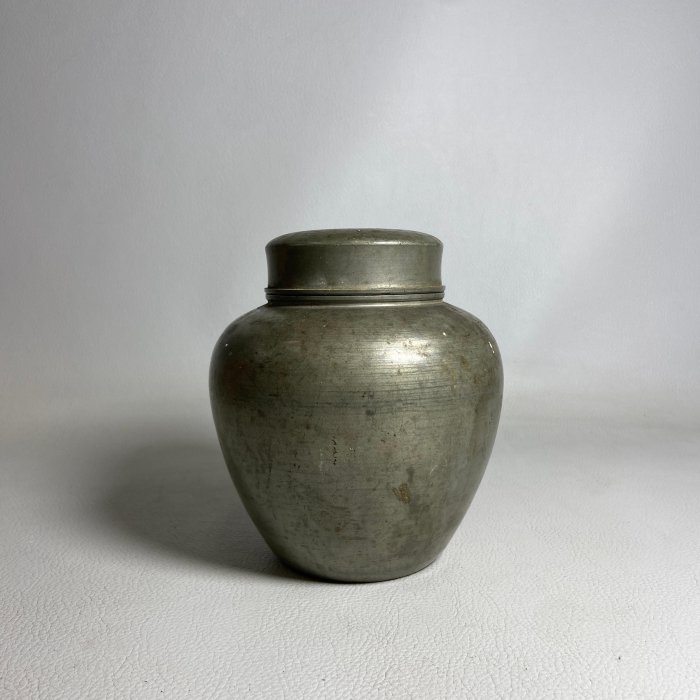 古玩輕鬆拍】老日本時代煎茶道具名工匠乾茂號造落款古錫茶罐/茶心壺