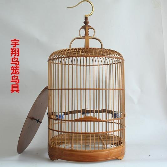 鳥籠４個  手作籠 老朱四喜鳥籠吱喳鳥籠喜鵲鳥籠廣籠純手工制竹鳥籠
