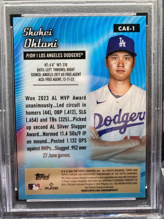 大谷翔平 MLB初ヒット カード（英語版）PSA鑑定済(10点満点) 大谷翔平 アメリカン・リーグMVP受賞記念カード(PSA鑑定済10点満点)