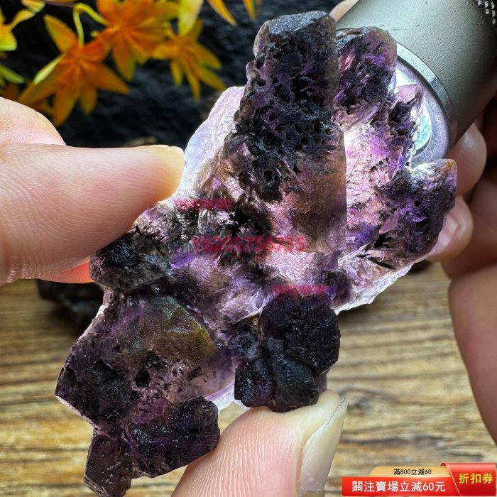 精品透體幻影紫水晶超七骨干原石滿發毒液超七水晶原石天然印記水晶紋