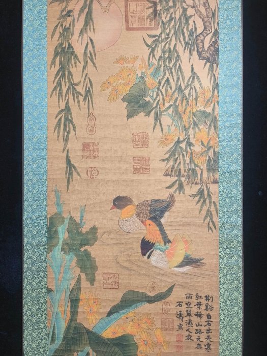 代號TZ485《石濤花鳥》三尺中堂手繪作品畫心材質：宣紙裝裱尺寸：長
