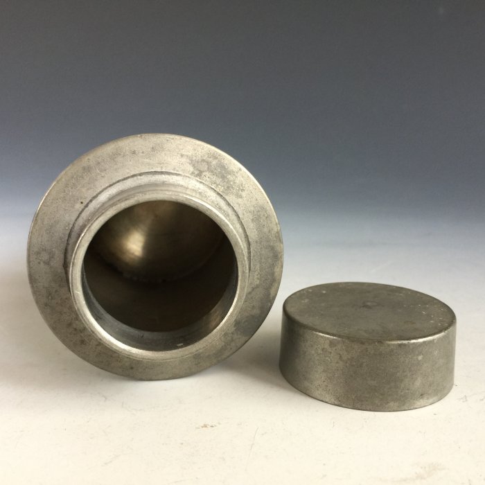 松果坊】日本煎茶道具老錫器『瑞春』造古錫罐錫茶入錫茶葉罐錫茶