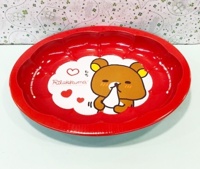 【震撼精品百貨】Rilakkuma San-X 拉拉熊懶懶熊~拉拉熊鐵製置物盤-紅#11089
