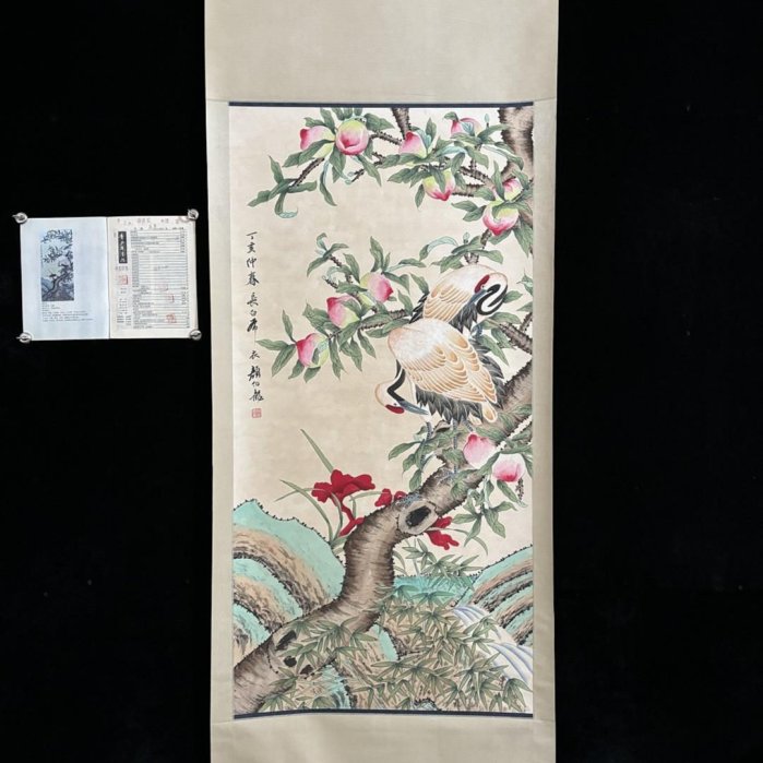 代號ZB718《顏伯龍花鳥》好畫工帶雜誌四尺手繪：22畫心材質：宣紙裱好
