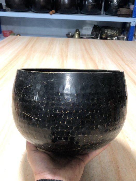嚴選日本回流手工捶打大號老銅磬，黃銅材質，口徑21cm，
