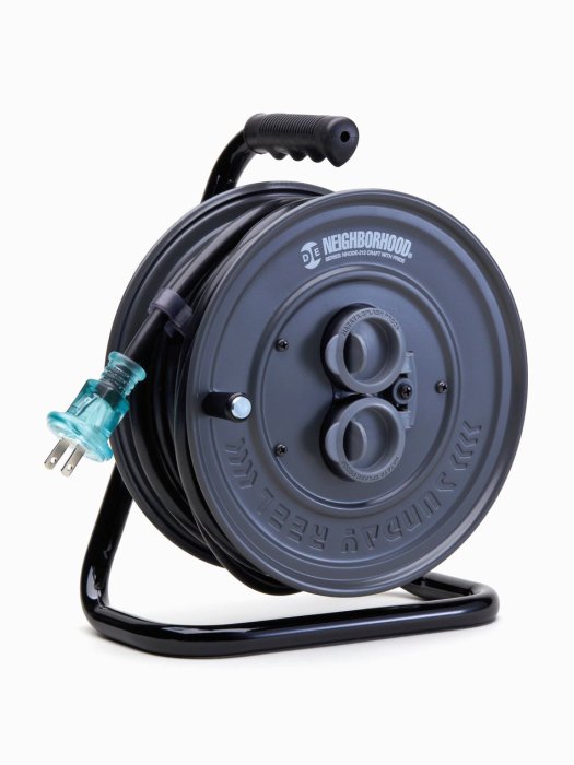 【新品】 NEIGHBORHOOD  S-CORD REEL 2021 NEIGHBORHOOD HATAYA S-CORD REEL 畑屋製作所灰黑延長線動力線輪
