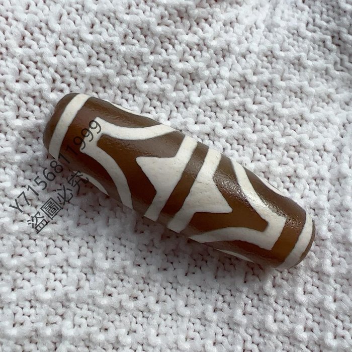 白豪四眼天珠四眼虎牙天珠稀有圖騰稀有藏傳古法措思工藝天珠項鏈[1