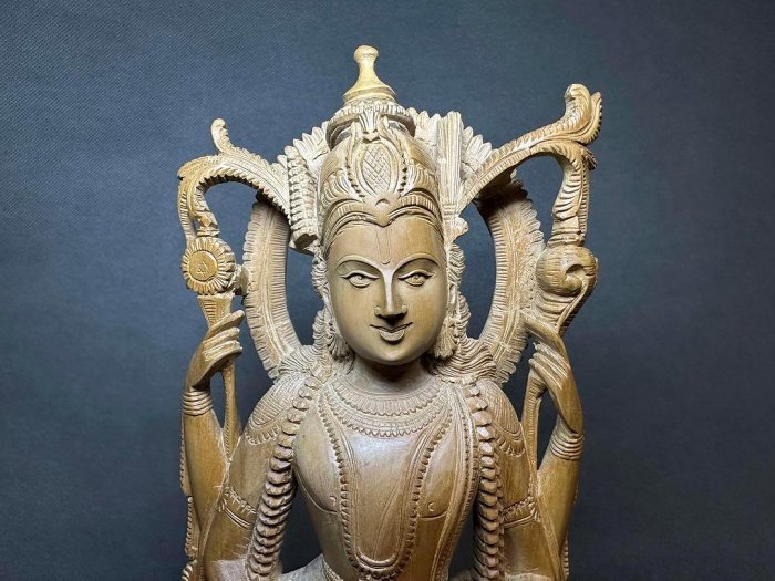 印度白檀木雕弁財天觀音佛教美術佛像古董木像木製佛教| Yahoo拍賣