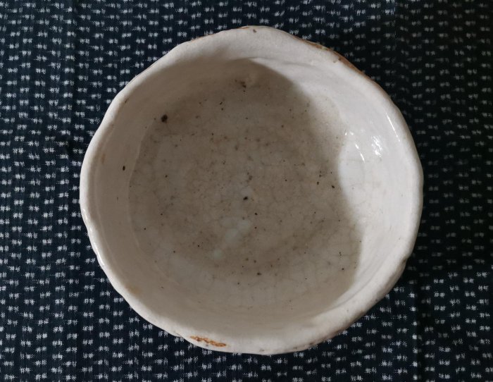 ◎和光屋◎昭和期日本抹茶碗-志野燒、矢野景川（景仙）椀型茶碗