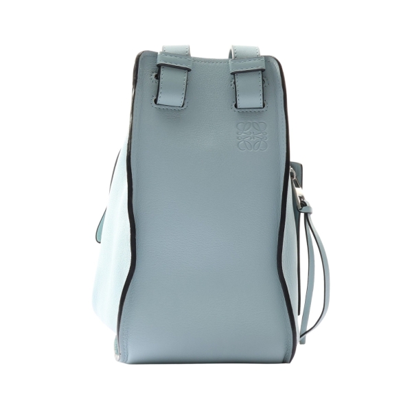 LOEWE 羅威 Small Hammock 吊床包 水藍色 牛皮 【二手名牌BRAND OFF】