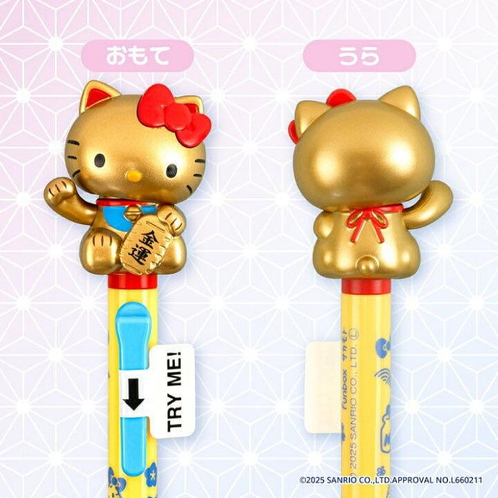 ＊日式雜貨館＊日本限定 三麗鷗 Hello kitty 搖擺原子筆 開運 招財 原子筆 KITTY搖擺公仔原子筆 金色 白色 黑色 限量發行