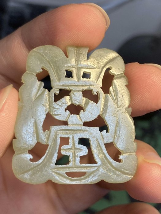 唐物 清 玉彫 和田老玉 乳釘紋 花觚 玉質細膩油潤 彫工精細完美 極細工