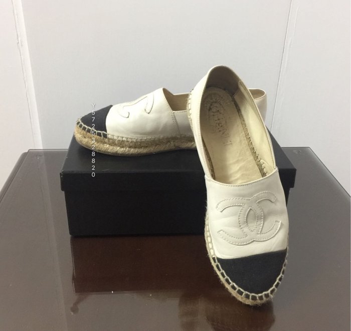 （已售）二手真品 CHANEL  鉛筆鞋/草編鞋/厚底鞋 size:37