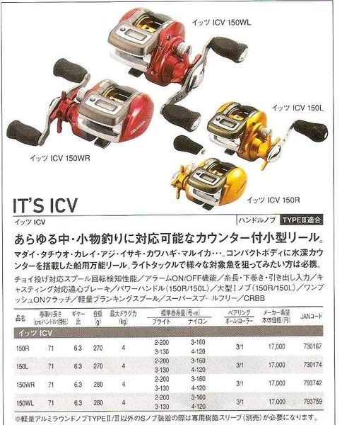 最新DAIWA IT'S ICV 150R/150WR 船釣專用電子捲線器(現貨紅/黃8/24