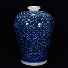 明宣德年青花海水龍紋梅瓶26/17m 舊藏古玩古董【好運連連】-1031