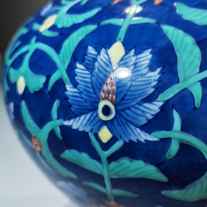 日本有田池田視行花卉花瓶中古美器瓶口直徑3.5 肚徑22 高22cm 原盒原例