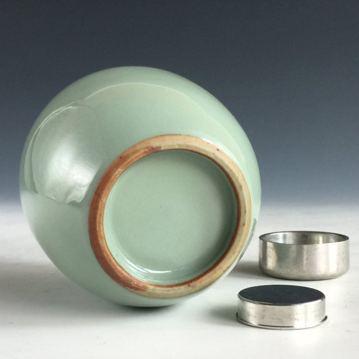 松果坊】 日本煎茶道具青磁錫口錫蓋茶心壺茶入茶葉罐s264b | Yahoo拍賣