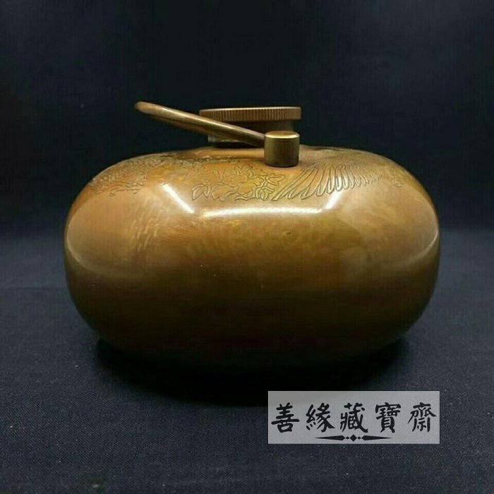 民國龍鳳純銅暖手壺加厚黃銅湯婆子復古懷爐熱水壺冬天暖手寶男女適用