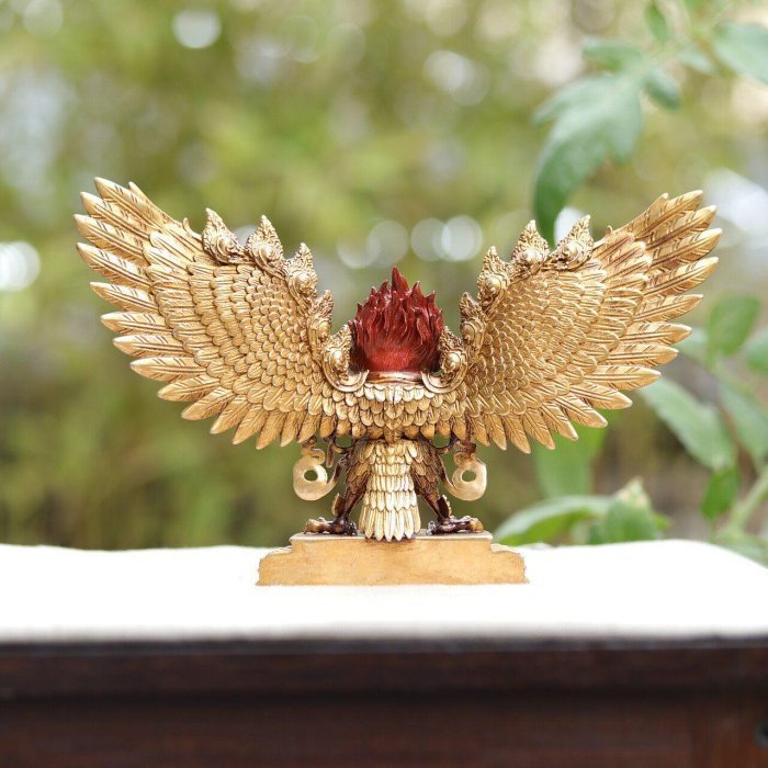 嚴選金翅大鵬鳥、雷震子、迦樓羅像原圖，上乘精銅鑄造鎏金工藝，尺寸長