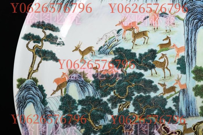 清乾隆，粉彩大盤，高12公分，口徑78公分，底徑53.5公分。 收藏古玩