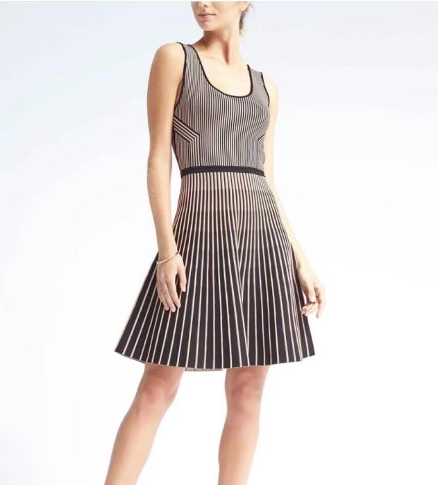 Banana Republic 兩色 漸變條紋 修身無袖針織洋裝 650元