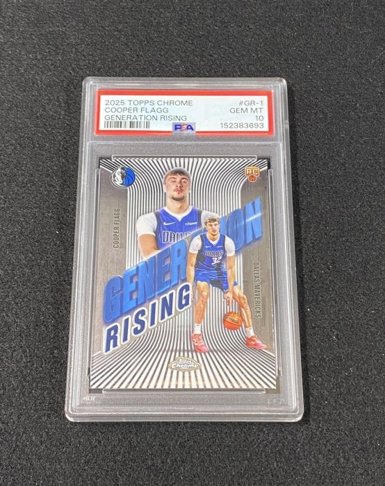 Topps Chrome 獨行俠隊 超級新人 Copper Flagg RC Generation Rising 新人鑑定特卡 PSA 10