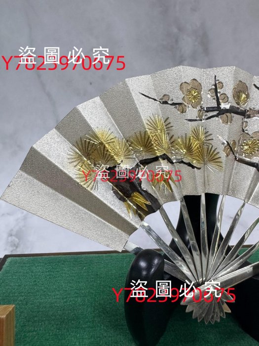 老銅銅器金屬美品日本光則作銀扇！極少有光則純銀銀扇！日本純銀扇子