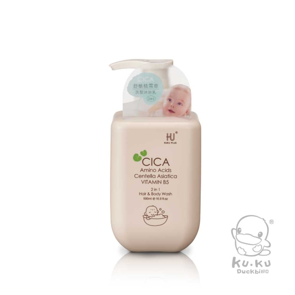 KUKU酷咕鴨 舒敏積雪草寶寶洗髮沐浴乳500ml【六甲媽咪】