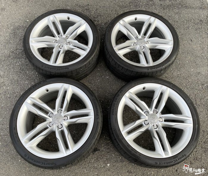 二手/中古/鋁圈輪胎 原廠 AUDI A5 19吋 5孔112 銀 含胎 馬牌 255/35-19 A4 A6 A7 下