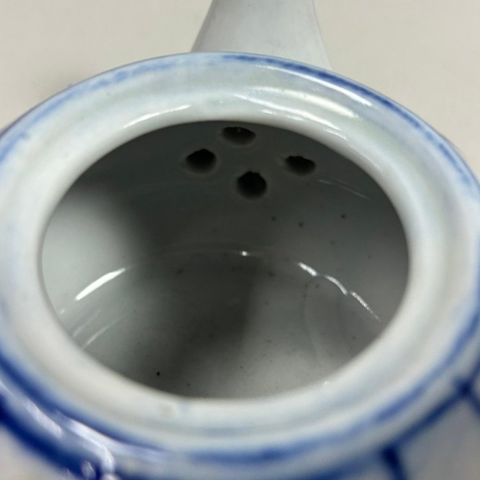藏舊尋寶屋】老日本PHOMEX青花芭蕉葉紋陶瓷茶具組一個茶壺、四個茶杯和