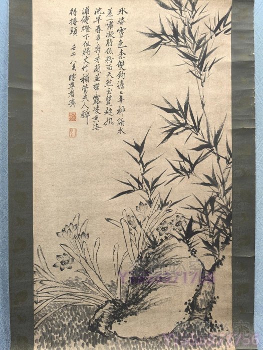 LH 763 石濤紙本花鳥畫心尺寸43?77厘米【古藝堂】 | Yahoo拍賣