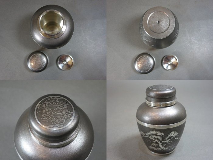 華寶軒』 日本茶道具昭和時期本錫製梅蘭竹菊松五君子茶器三件組| Yahoo拍賣