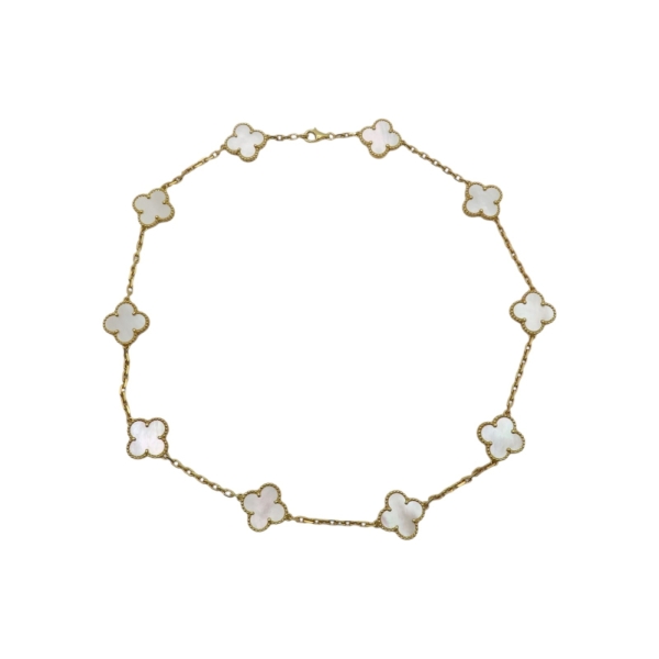 Van Cleef ＆ Arpels 梵克雅寶 Vintage Alhambra 10P 項鍊 18K黃金 珍珠母貝 【二手名牌BRAND OFF】