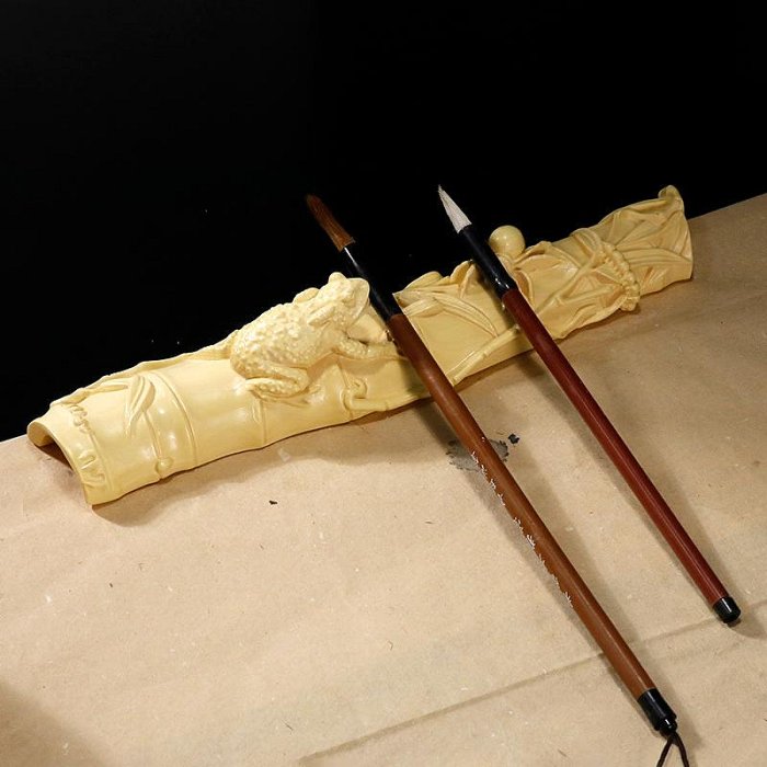 黃楊木雕五毒鎮筆架中國風文房四寶木質書法鎮紙雕刻工藝品擺件| Yahoo拍賣