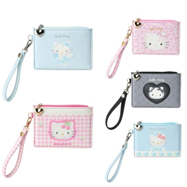小禮堂 Sanrio 三麗鷗 Hello Kitty 皮質票卡零錢包 (變裝50週年)