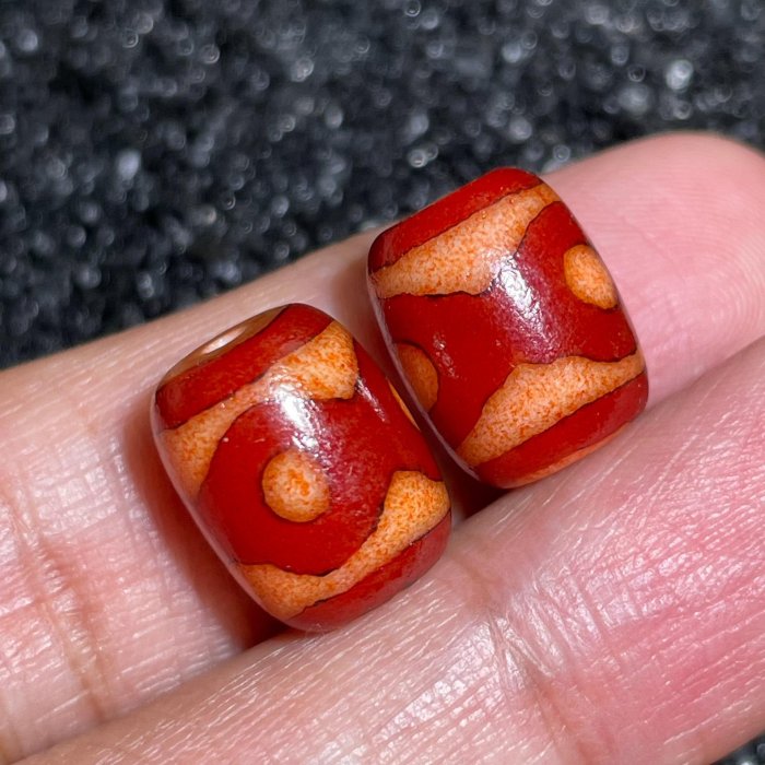 嚴選臺灣紅肉三眼天珠對珠配置多種款式文玩配飾推薦老天珠虎牙天珠項鏈