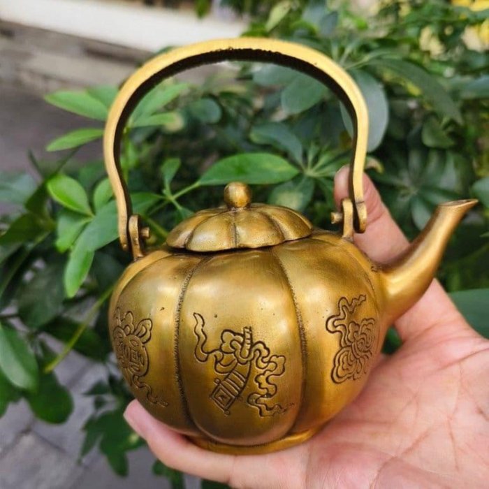 提梁南瓜八宝茶壺 酒壺 茶道置物 煎茶道具 提樑南瓜八寶茶壺酒壺茶道置物煎茶道具| Yahoo拍賣