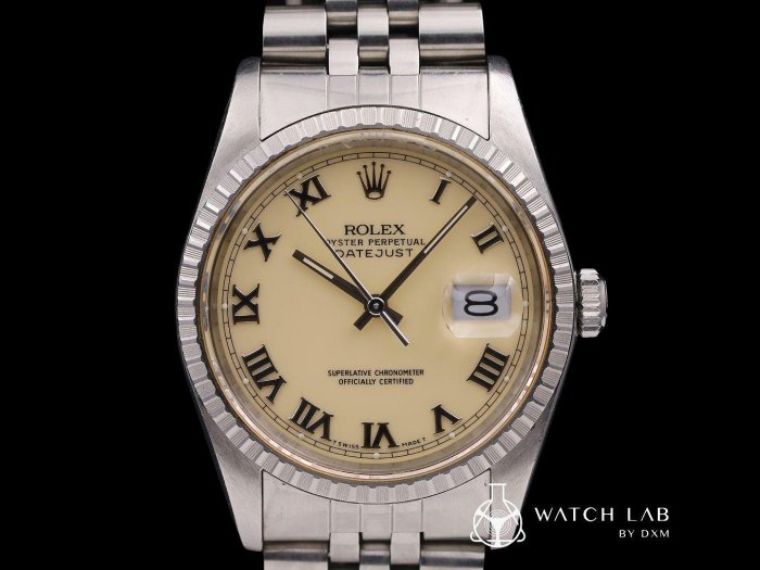 大西門認證二手錶 Vintage Rolex 古董勞力士 Datejust 16220 奶油羅馬面 五株錶帶 1989年 盒子 保單 歐洲購買證明  Watch