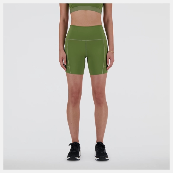 NEW BALANCE 束褲 NB 綠色 口袋 運動 馬褲 緊身褲 女 WS41271DEK