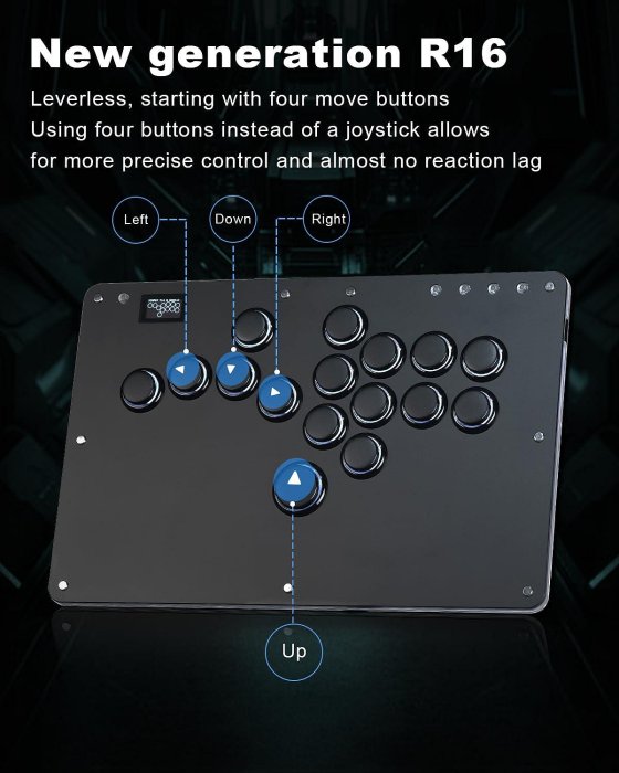 Haute COSMOX R16 hitbox A4 RGB街機格鬥鍵盤(16鍵)Ctystal 薄型