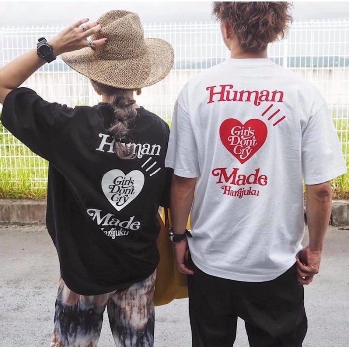 HUMAN MADE GDC 2 GIRLS DON'T CRY t-shirt原宿限定短袖T恤黑白