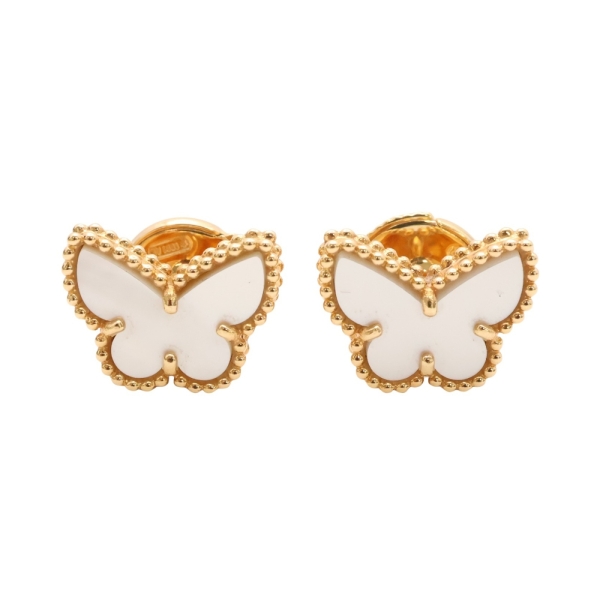 Van Cleef & Arpels 梵克雅寶 Sweet Butterflies 針式耳環 18k黃金 珍珠母貝 【二手名牌BRAND OFF】