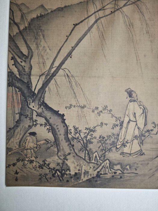 宋馬遠《山徑春行圖》嚴選古風原寸巨幅，尺寸：86.7×52.4公分宋馬遠山