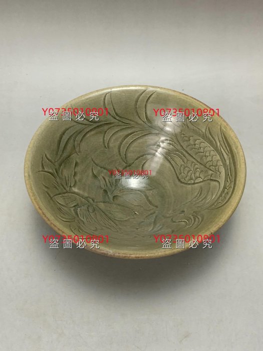 耀州窯斗笠碗耀州青瓷茶盞，斗笠盞，刻花盞舊藏古玩陶瓷二手【古董收藏