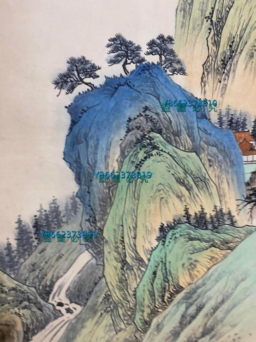 編號KAT一169精品四尺中堂畫張大千山水畫手繪之作實物攝—圖—物【藝海拾