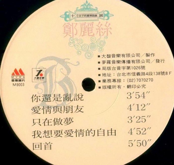 音樂年華】鄭麗絲- 十誡/說再見的不要後悔LP麥羅唱片| Yahoo拍賣