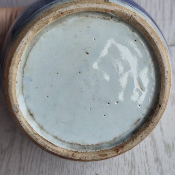 清代青花麒麟送子四系茶壺大器型古雅繪工優美質感細膩發色一流獅象瑞獸